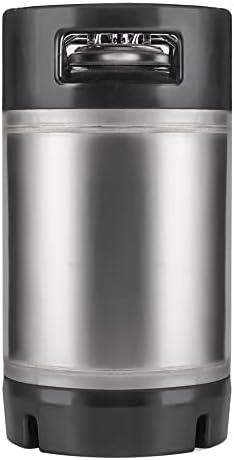 TMCRAFT New 3 Gallon Ball Lock Keg, Stainless Steel Beer Keg with Dual Rubber Handle for Home Brew
