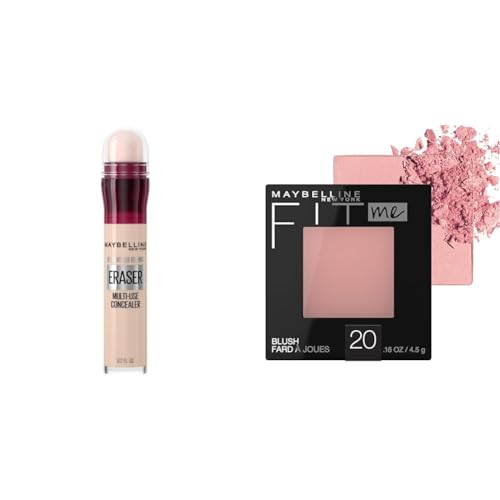 Maybelline Instant Age Rewind Dark Circles Concealer with Fit Me Blush in Mauve, 1 Count Each