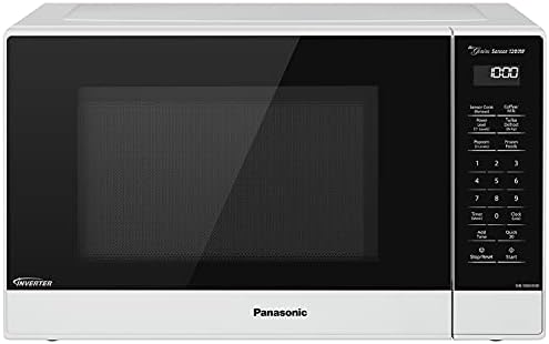 Panasonic NN-SN65KW Microwave Oven with Inverter Technology, 1200W, 1.2 cu.ft. Small Genius Sensor One-Touch Cooking, Popcorn Button, Turbo Defrost-NN-SN65KW-(White)
