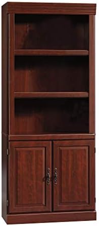 Sauder Heritage Hill Library with Doors/Book Shelf, L:29.80" x W:12.99" x H:71.26", Classic Cherry
