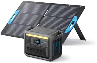 Anker SOLIX C1000 Portable Power Station with 100W Solar Panel, 1800W Solar Generator, 1056wh LFP (LiFePO4) Battery, 6 AC Outlets, Up to 2400W for Home, Power Outages, and Outdoor Camping