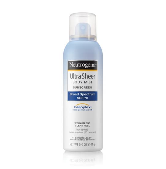 Neutrogena Ultra Sheer Body Mist Sunscreen SPF 70 5 oz (Pack of 6)