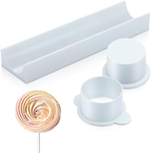 1.75 Inch Circle Cake Pop Mold Set with 9 Inch Tray Easy Cake Pop Cutter and Pusher Circle Maker PLA Baking Cutter Molds Set for Home Baking, Birthday Parties, Wedding (White)