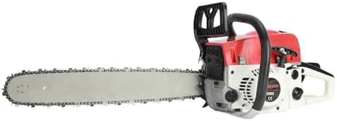 20 Inch Gas Chainsaw, 58cc 3.2-HP, 2-Cycle Engine, Handle Gas Powered Chainsaw, Gas Chain Saw, Cordless Handheld Gasolines Chain Saws For Tree Pruning, Yard Cleanups and Firewood Cutting Red