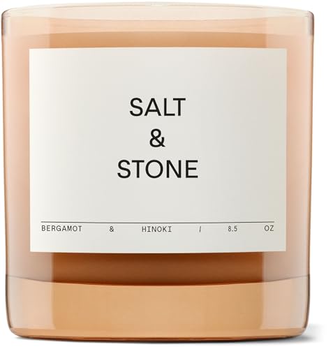 SALT & STONE Scented Candle for Women & Men | Hand-Poured, Aromatic & Fragrant | Made with Natural Coconut & Soy Blend Wax | 100% Cotton Wick | Long-Lasting 50 Hour Burn Time (8.5 oz)