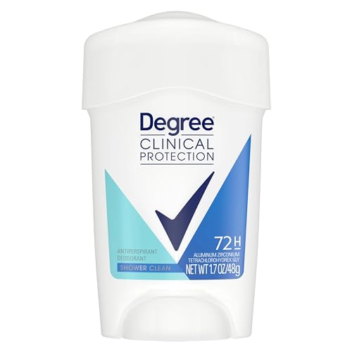 Degree Clinical Protection Anti-Perspirant & Deodorant Solid Shower Clean - 1.7 oz, Pack of 5