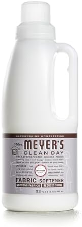 MRS. MEYER'S CLEAN DAY Liquid Fabric Softener, Infused with Essential Oils, Paraben Free, Lavender, 32 oz (32 Loads)