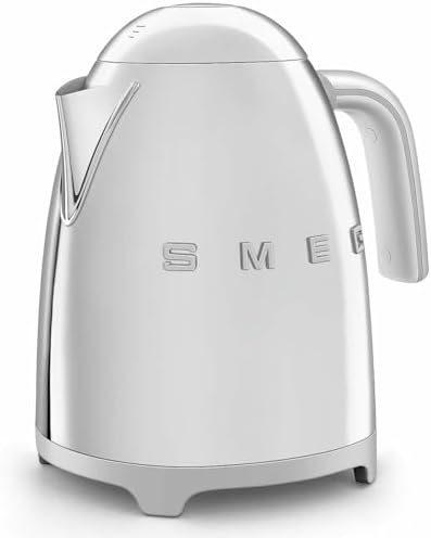 SMEG 50's Retro Style Electric Water Kettle with Automatic Shutoff, Removable Base, and Water Indicator, KLF03SSUS, Polished Stainless Steel