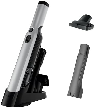 Shark WANDVAC Cordless Hand Vac, Lightweight, Versatile and Portable at 1.4 lbs., Powerful Suction, Charging Dock, One-Touch Empty, New Furfins Tool & Crevice Tool for Pet & Home, Gray, WV201WH