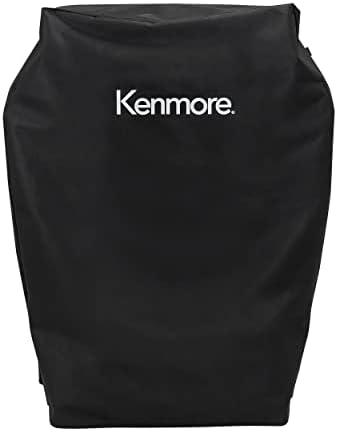 Kenmore 33 Inch Gas Grill Cover for Outdoor Grill, Universal BBQ Grill Cover for 2- and 3-Burner Gas Grill, Weatherproof, UV- and Fade-Resistant with Hook & Loop Straps, Black