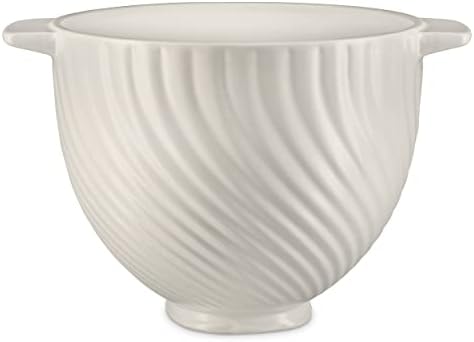 KitchenAid 5 Quart Ceramic Bowl for all 4.5-5 Quart Tilt-Head Stand Mixers KSM2CB5MR, Meringue