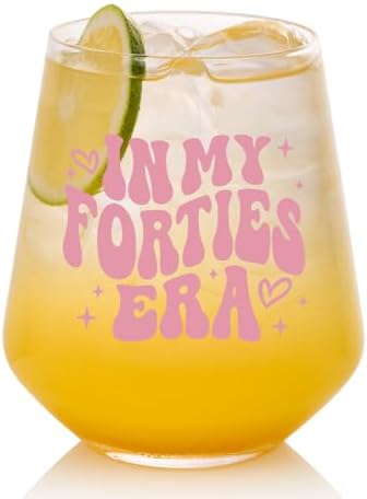 40th Birthday Gifts For Her - In My 40s Era Wine Glass, Best 40th Birthday Gifts For Women, 40 Years Old Gifts For Sister, Son, Daughter, Mom, Best Friend, Birthday Glass For Decorations, 18oz