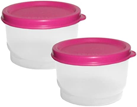 Tupperware 4 Ounce Snack Cups Set of 2 with Pink Seals