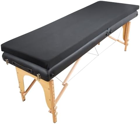 Lash Bed Foam Topper for Massage, 73x29x2 Inch Black Memory Foam Mattress With Removable Cover, Non-Slip Elastic Bands (Bed Not Included), for Beauty