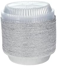 40pack 9" Round Aluminum Foil Pans with Clear Lids | Disposable Containers with Straight Walls for Storing, Baking,Heavy duty, Standard Size