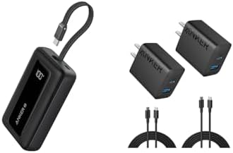 Anker iPhone 16 Charger, USB C Charger, 2-Pack 20W Dual Port USB C Charger Portable Charger, 10,000mAh 30W Power Bank