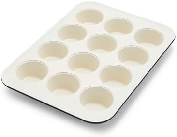 GreenPan Bakewell 12-Cup Muffin Pan, Healthy Ceramic Nonstick Bakeware, PFAS-Free Cupcake Sheet, Durable Baking Tray, Versatile Kitchen Essentials, Easy Clean Muffin Mold, Nonstick Baking Pan, Black