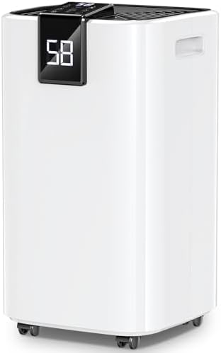 4000 sq.ft Dehumidifier for Basement, Trazico 45 Pint Dehumidifiers for Home with Drain Hose, Smart Humidity Control, 24H Timer, Auto Defrost, Ideal for Large Room, Bathroom, Bedroom, Garage, Black