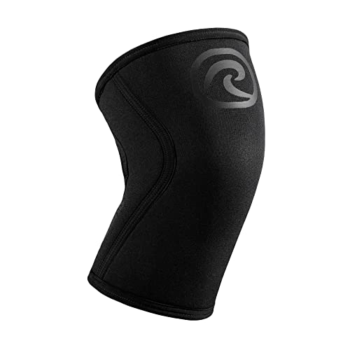 Rehband RX Knee Support for Strength Training & Fitness - 7mm Neoprene Knee Sleeve, Flexible & Non-Slip, Knee Sleeve for Men & Women, Colour:Carbon/Black, Size:XX-Large