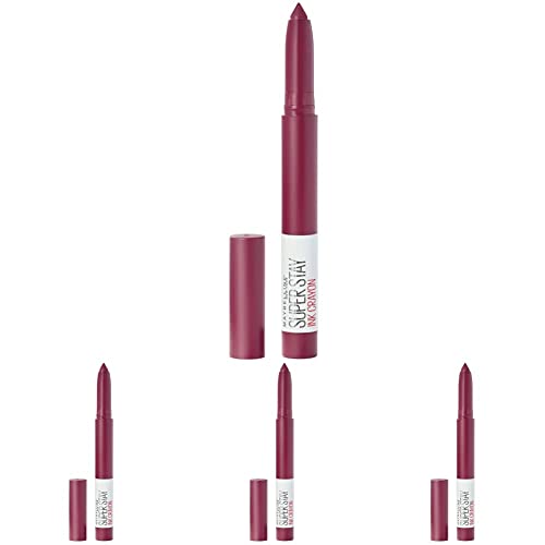 Maybelline Super Stay Ink Crayon Lipstick, Precision Tip Matte Lip Crayon with Built-in Sharpener, Longwear Up To 8Hrs, Accept A Dare, Wine Pink, 0.04 oz (Pack of 4)