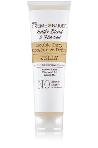 Creme of Nature, Curl Elongater, Butter Blend, Argan Oil, Flaxseed Oil, Curl Jelly for Defining Hydration, 8.45 Oz
