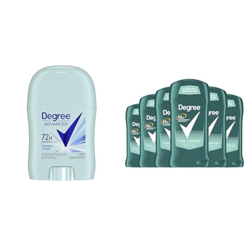 Degree Advanced Antiperspirant Deodorant 72-Hour Sweat & Odor Protection Shower Clean Antiperspirant for Women with MotionSense Technology 0.5 oz & Men Original Antiperspirant Deodorant for Men