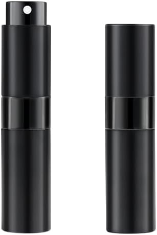8ML Perfume Travel Refillable Portable Perfume Atomizer Bottle - Stocking Stuffers for Adults Men Women,White Elephant Gifts for Adults,Travel Essentials,Christmas Gifts(Balck,2Pack)