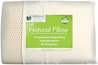 OrganicTextiles Natural Latex Pillow with Organic Cotton Cover (King Size, Medium), GOTS Certified, Bed Pillow for Sleeping, Neck Pain Relief Help, Head Support, for Side Back Stomach Sleeper
