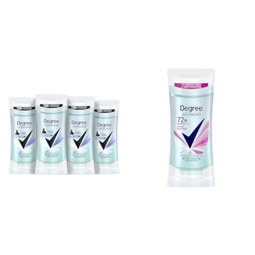 Degree Antiperspirant for Women Protects from Deodorant Stains Pure Clean Deodorant for Women 2.6 oz, Pack of 4 & Advanced Antiperspirant Deodorant Sheer Powder 72-Hour Sweat