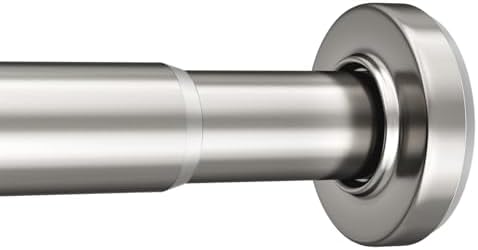 AmazerBath Spring Tension Shower Curtain Rod, 31-75 Inches Heavy Duty Shower Curtain Rod Rust Proof Bathroom Curtain Rod, Adjustable Shower Curtain Rod No Drill Easy Segmented Installation, Nickel