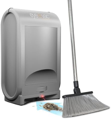 EyeVac Pro Touchless Vacuum Automatic Dustpan - Ultra Fast & Powerful - Great for Sweeping Salon Pet Hair Food Dirt Kitchen, Corded Canister Vacuum, Bagless, Automatic Sensors, 1400 Watt (Sliver)