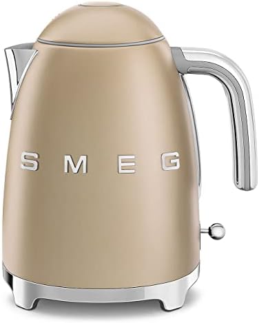 SMEG 50's Retro Style 7 Cup Electric Water Kettle with Automatic Shutoff, Removable Base, and Water Indicator, KLF03CHMUS, Matte Campagne
