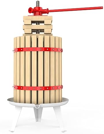 EJWOX 4.75 Gallon Fruit and Wine Press, Manual Cider Juice Maker with Solid Beech Wood Basket & Heavy-Duty Stand for Apples, Grapes, Berries