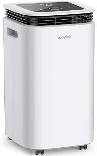 Waykar 2500 Sq. Ft Home Dehumidifier with Drain Hose for Bedrooms, Basements, Bathrooms, and Laundry Rooms - with Intelligent Touch Control and 3 Air Outlets, 24 Hr Timer, and 0.58 Gal Water Tank