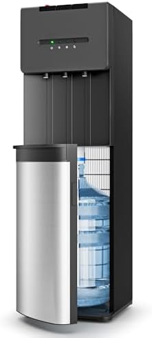 EUHOMY Bottom Loading Water Cooler Dispenser for 5 Gallon Bottle, 3 Temperature Settings – Cold, Warm & Hot, with Child Lock, LED Display Light, Water Cooler for Home, Office, Apartment, Black