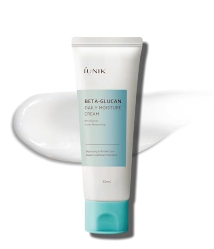 IUNIK Beta-Glucan Vegan Lightweight Non-Sticky Deep Moisture Watery Cream Lotion Daily Moisturizer Quick Absorption Dry Mature Sensitive Fine lines Skin Naturally-Derived Centella Vitamin Korean