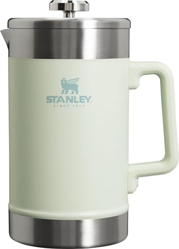 Stanley Classic Stay-Hot French Press Coffee Maker 48 oz | 5 Minute Brew, 4 Hours Hot | Mesh Filter for Coffee Grounds | Insulated Stainless Steel French Press | BPA-Free | Mist