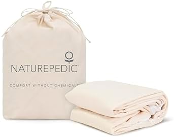 Naturepedic Organic Waterproof Mattress Protector Pad - Washable & Reusable Fitted Stretch Knit Mattress Cover - Highly Absorbent Bed Incontinence Pads - Breathable Fitted Cover for Twin 9"-16"