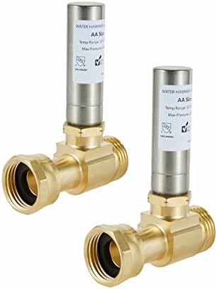 (Pack of 2) EFIELD S-241 Stainless Steel Water Hammer Arrestor For Washing Machine, 3/4 Inch Swivel FHT x 3/4 Inch MHT,