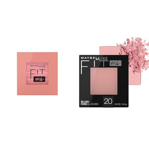 Maybelline Fit Me Powder Blush Lightweight Smooth Blendable Long-lasting All-Day Face Enhancing Makeup Color, Rose 1 Count and Mauve 1 Count
