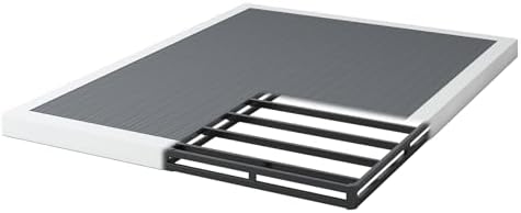 Queen Box Spring 3 Inch Low Profile Heavy Duty Metal Mattress Foundation with Fabric Cover,Easy Assembly,Non-Slip, Noise-Free
