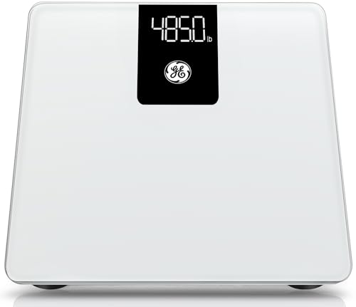GE Scale Body Weight Bathroom: 500lb BMI Weight Scales for People Accurate Bluetooth Weighing Device Digital Electronic Weigh Machine White