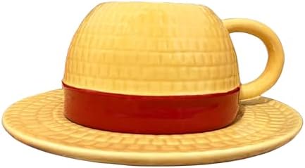 Anime Novelty Coffee Mugs,Luffy's Hat Anime Coffee Cup,Ceramic Coffee Tea Milk Cup,Gifts for Christmas, Birthday, Anniversary(Luffy)