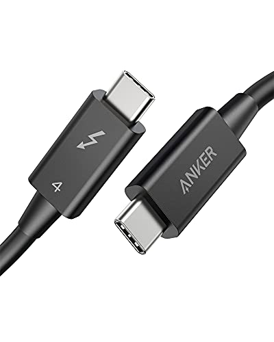 Anker USB C Cable, Thunderbolt 4 Certified USB C to USB C Cable, 8K/4K Display/40Gbps Charging Cord Compatible with USB4, Thunderbolt 4/3, for MacBook, iPhone 16, and More (100W, 2.3 FT)