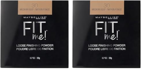Maybelline Fit Me Loose Setting Powder, Face Powder Makeup & Finishing Powder, Medium Deep, 1 Count (Pack of 2)