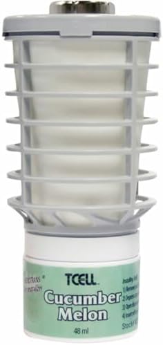 Rubbermaid 402470 Tcell Microtrans Odor Neutralizer Refill, Cucumber Melon, 1.62 Oz, 6/Carton