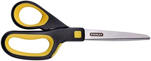 Stanley 8 Inch All-Purpose Ergonomic Scissor (SCI8EST-YLW), Yellow/Black