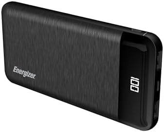 Energizer Power Bank - 10000mAh High Capacity Lithium Polymer Portable Charger, Lightweight, Fast Charging, Dual USB Outputs, TSA Approved, Compatible with Android iPhone iPad Tablet and etc_UE10058