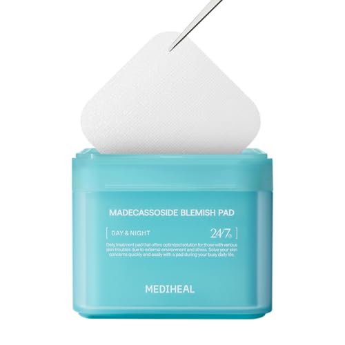 MEDIHEAL Madecassoside Cotton Facial Pads - Toner Pads with Centella Asiatica to Improve Uneven Skin Tone - Vegan Face Gauze Pads, 100 Pads