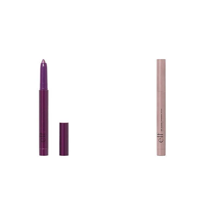 e.l.f. No Budge Shadow Stick Duo - Rich Amethyst & Magnetic Pull Eyeshadow Sticks with Built-in Sharpener, 0.056 Oz Each